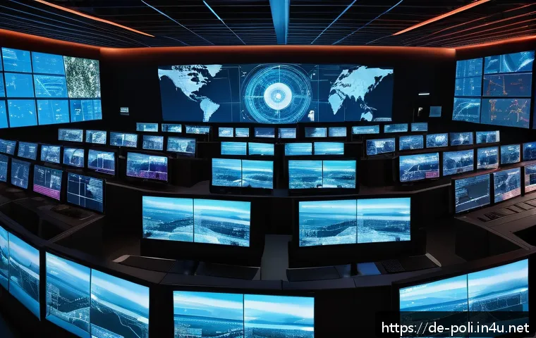 국가안보전략 - A highly detailed digital illustration of a futuristic German cyber defense command center, featurin...